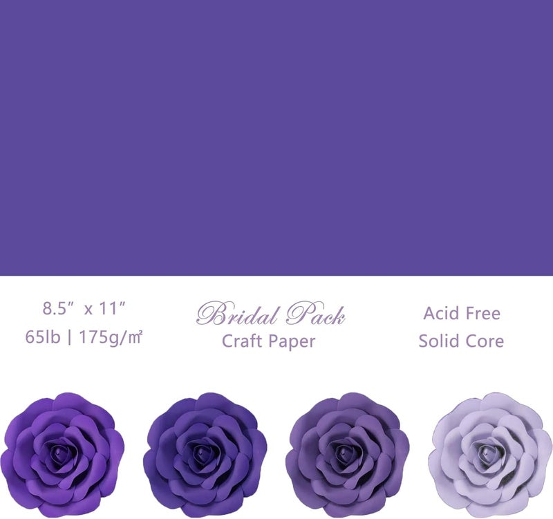 WEKOOSE 100 Sheets Purple Colored Cardstock, Art Kraft Cover Stock Paper, 65lb/175GSM for Card Construction Making, Scrapbooking, Printing, Quilling and Crafts DIY 4 Shades, 25 Sheet Each Color - Image 3